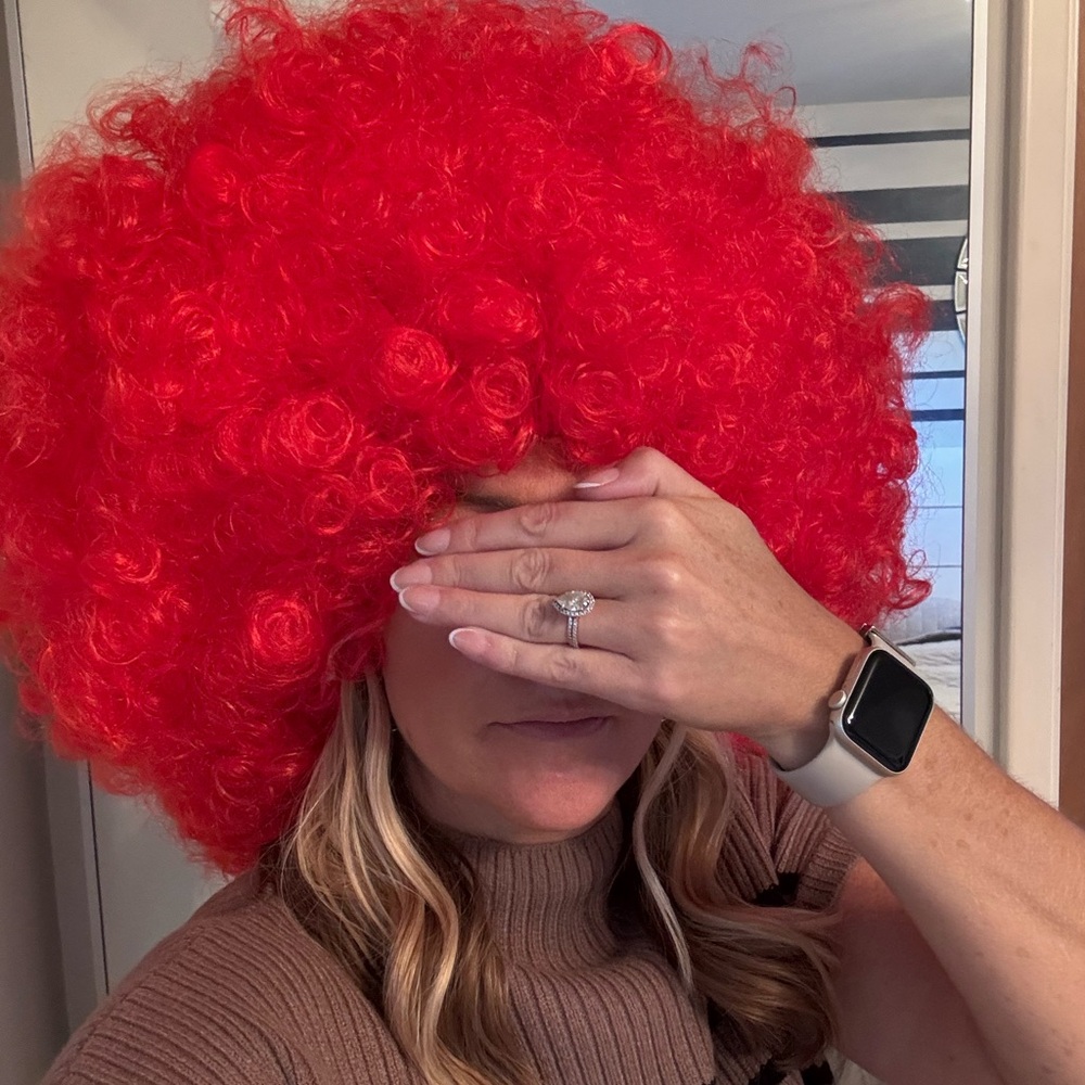 Super Afro Wig - Vibrant Red - Picture 2 of 3